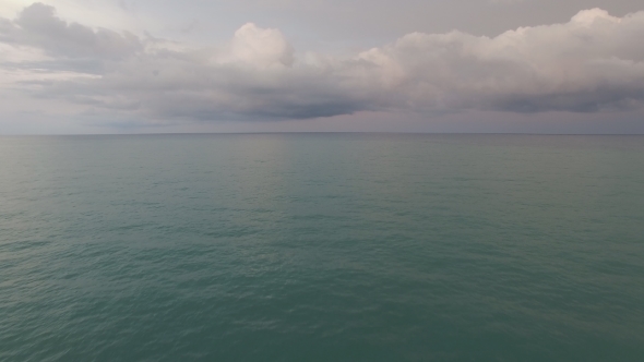 Sunset Clouds, Flying Over Sea