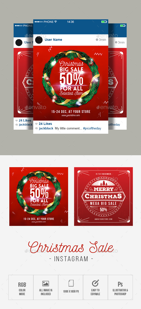 GraphicRiver Christmas Sale Instagram 21073903 GraphicRiver Christmas Sale Instagram 21073903