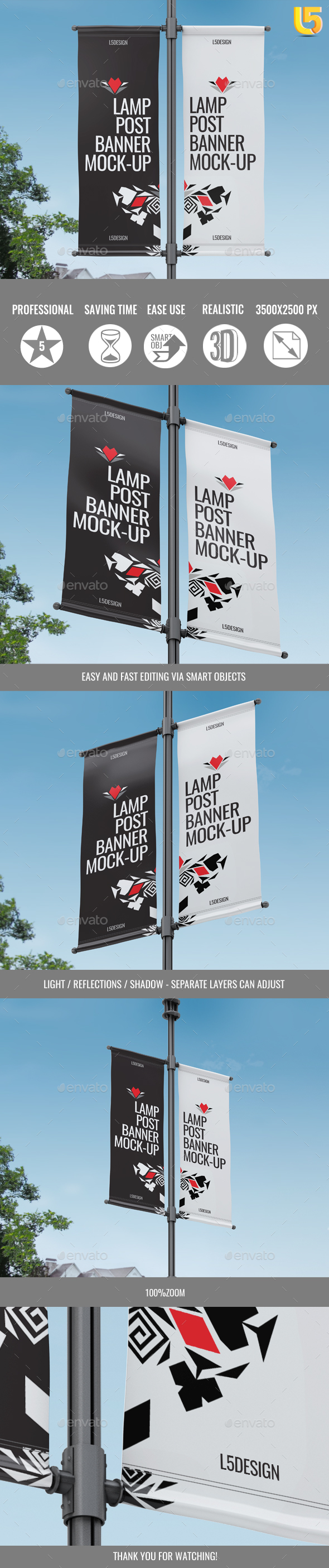 Download Lamp Post Banner Mock Up By L5design Graphicriver