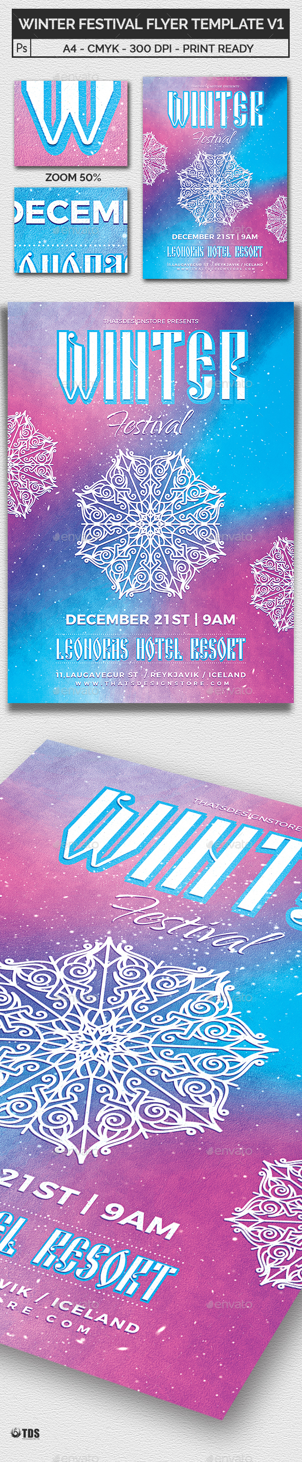 Winter Festival Flyer Template V1 - Clubs & Parties Events