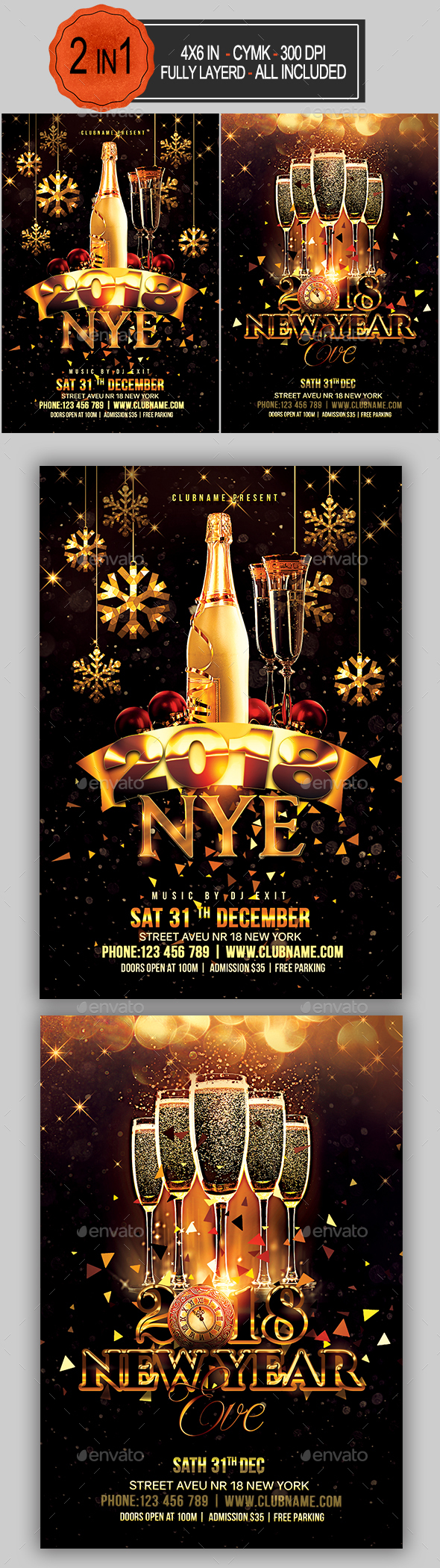 New Year Flyer Bundle - Clubs & Parties Events