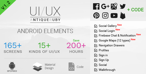Antiqueruby - Android Material Design UI Components - CodeCanyon Item for Sale