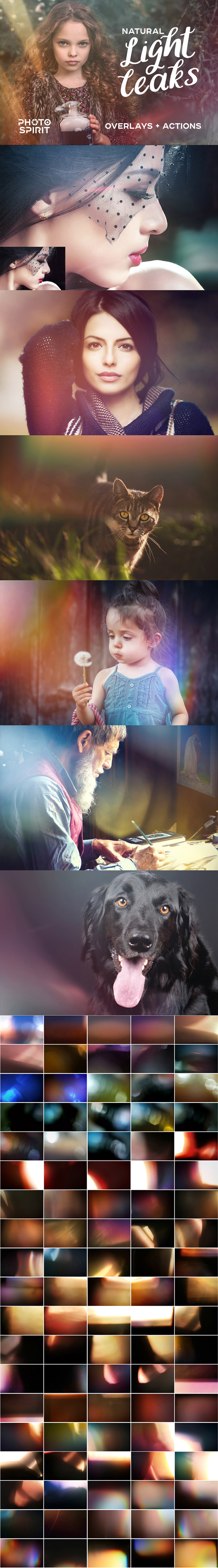 Natural Light Leaks Overlays - Photo Effects Actions