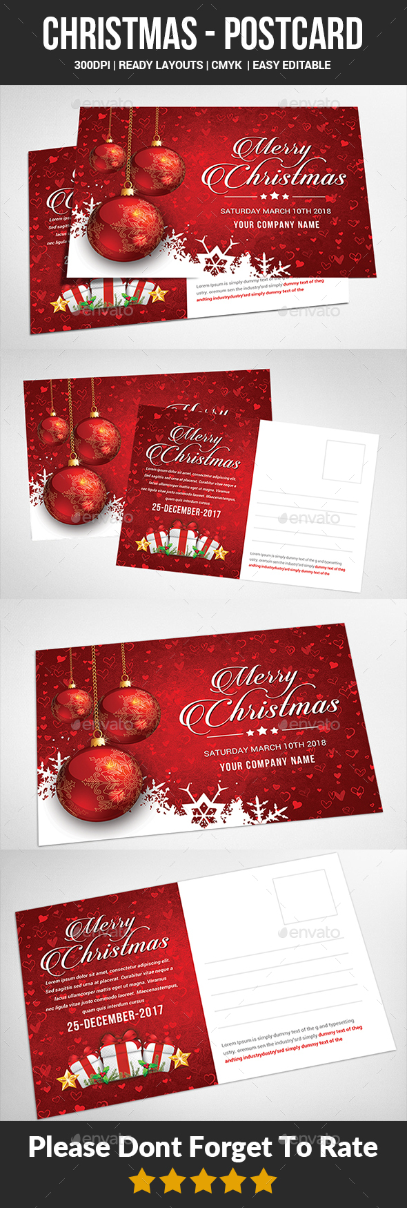 Christmas - Postcard Templates - Cards & Invites Print Templates