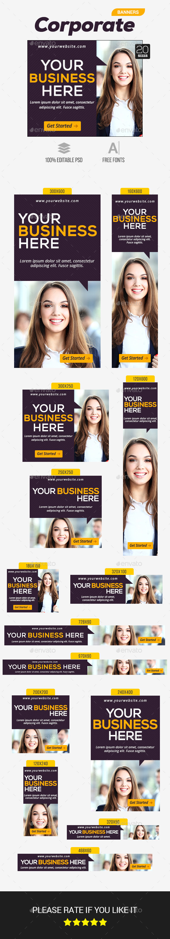 Corporate Banners - Banners & Ads Web Elements
