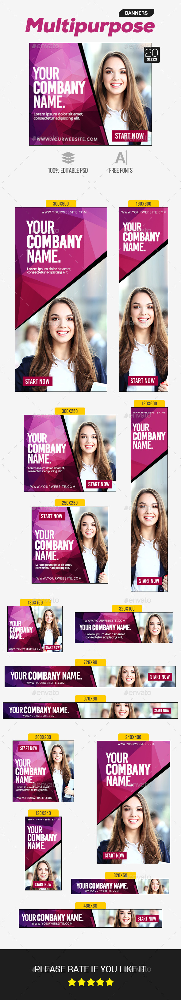 Multipurpose Banners - Banners & Ads Web Elements