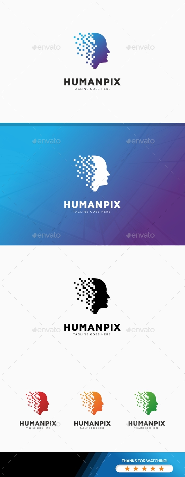 Human Pixel Digital Logo - Humans Logo Templates