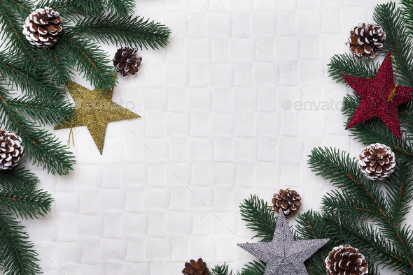 Christmas background with decorations. - Stock Photo - Images