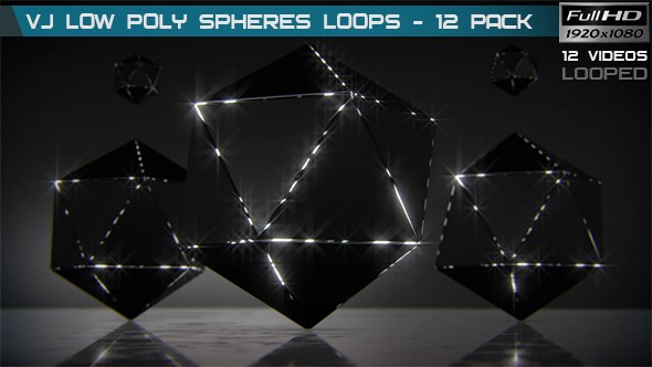 VJ Low Poly Spheres Loops - 12 Pack