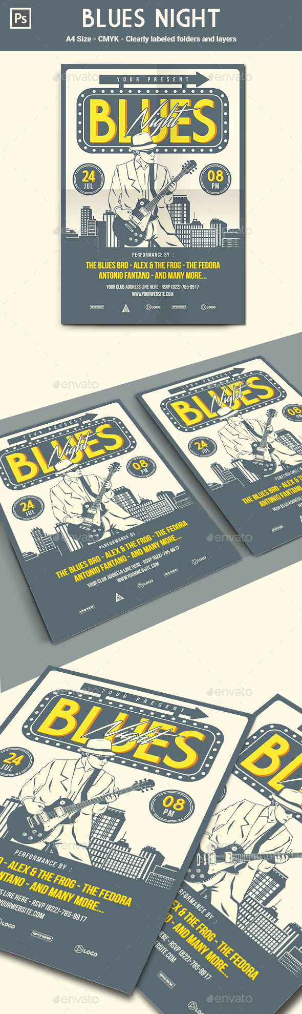 Blues Night Flyer Template - Concerts Events