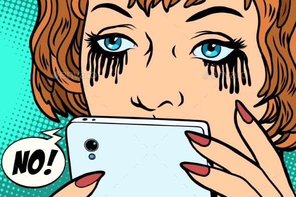GraphicRiver The Woman Was Crying Mascara Running Phone 21078217 GraphicRiver The Woman Was Crying Mascara Running Phone 21078217