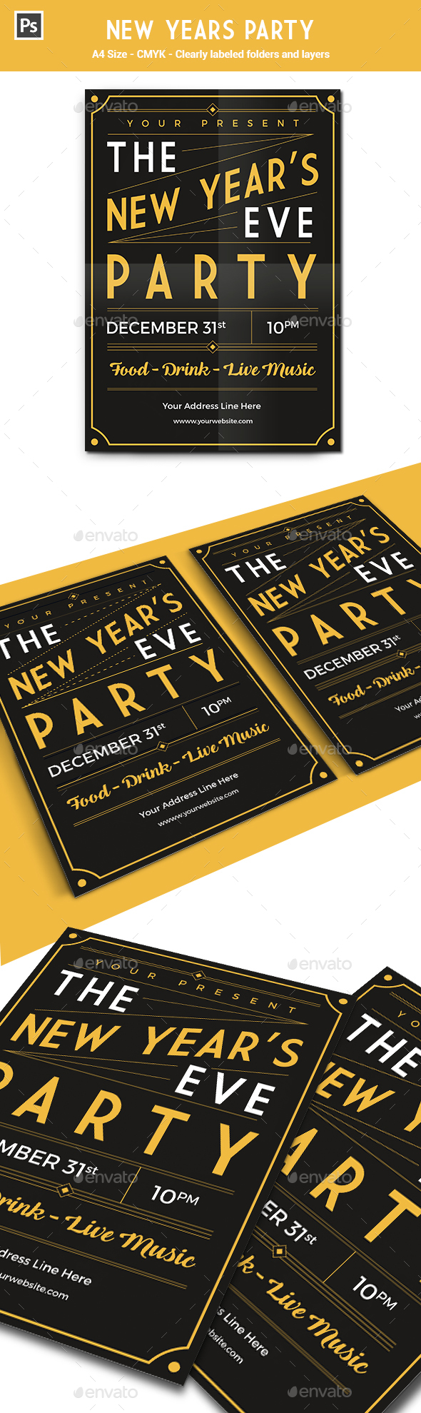New Years Eve Party Flyer Template - Holidays Events