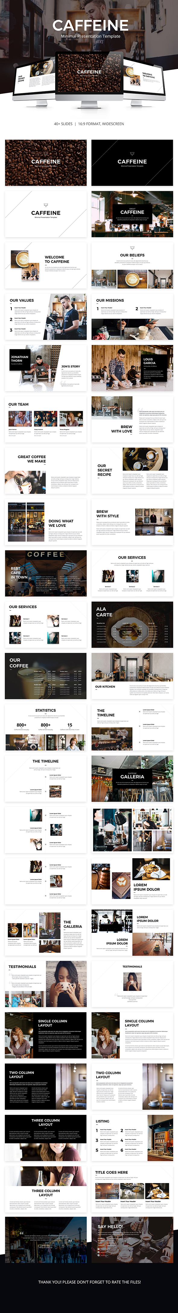 Caffeine Google Slide Presentation Template - Google Slides Presentation Templates