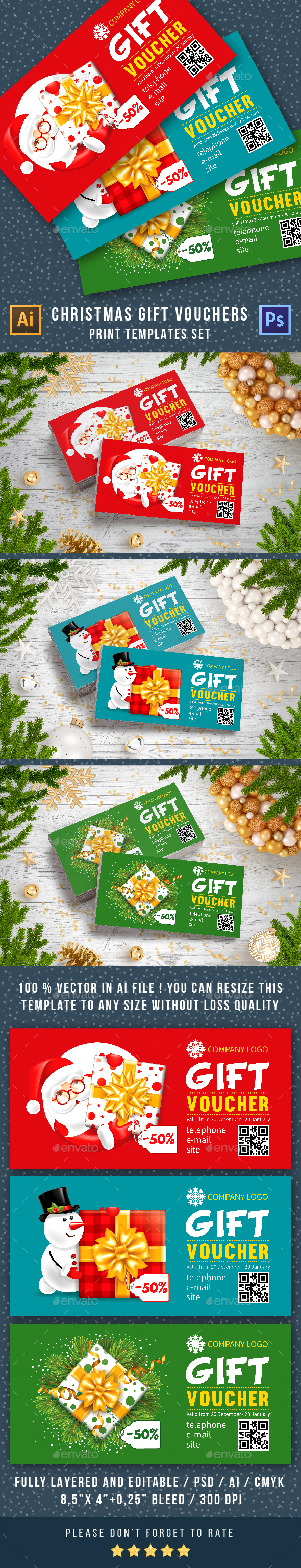 Christmas Gift Card Templates - Loyalty Cards Cards & Invites