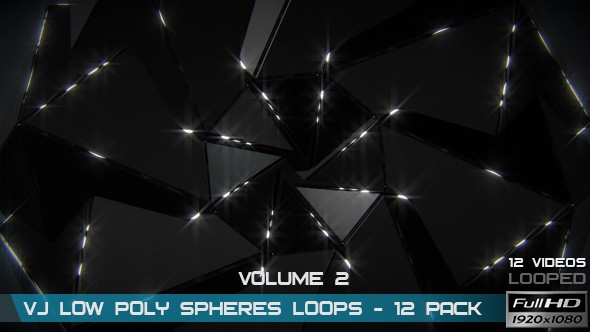 VJ Low Poly Spheres Loops Vol.2 - 12 Pack