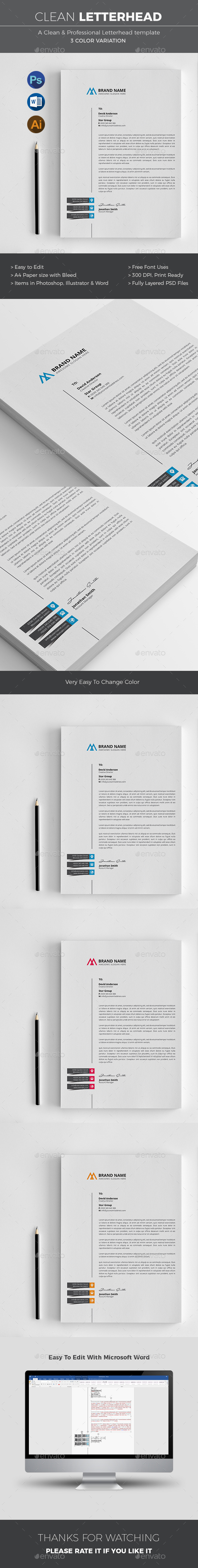 Letterhead - Stationery Print Templates