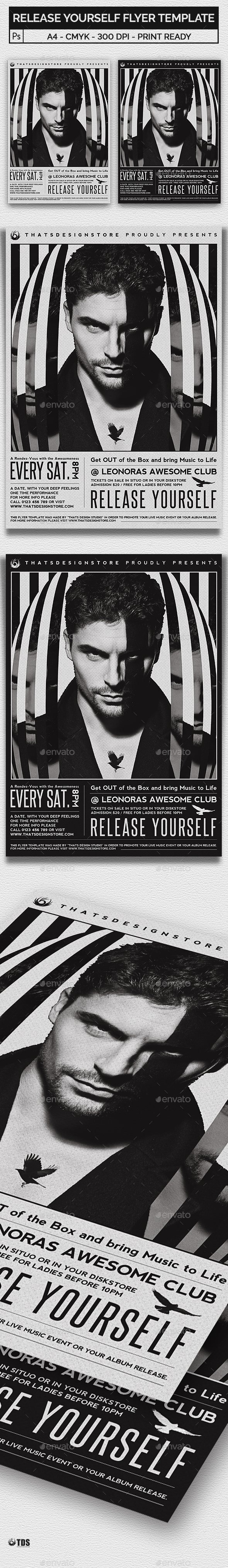 Release Yourself Flyer Template - Clubs & Parties Events