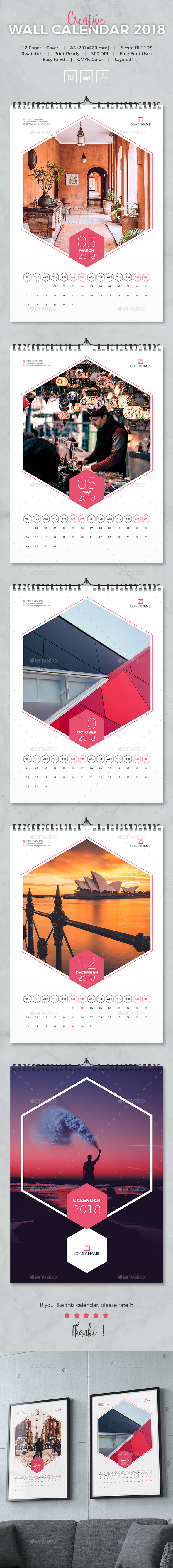 Creative Wall Calendar 2018 - Calendars Stationery