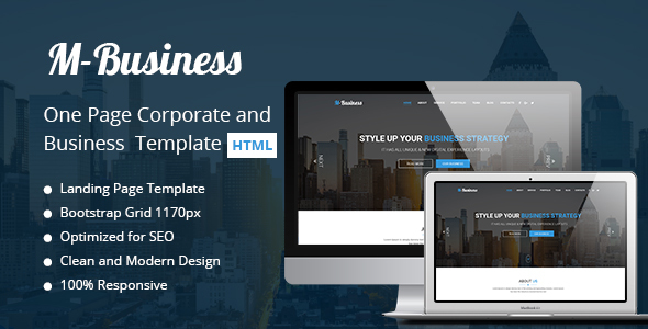 M-Business One Page Corporate and Business Template - Business Corporate