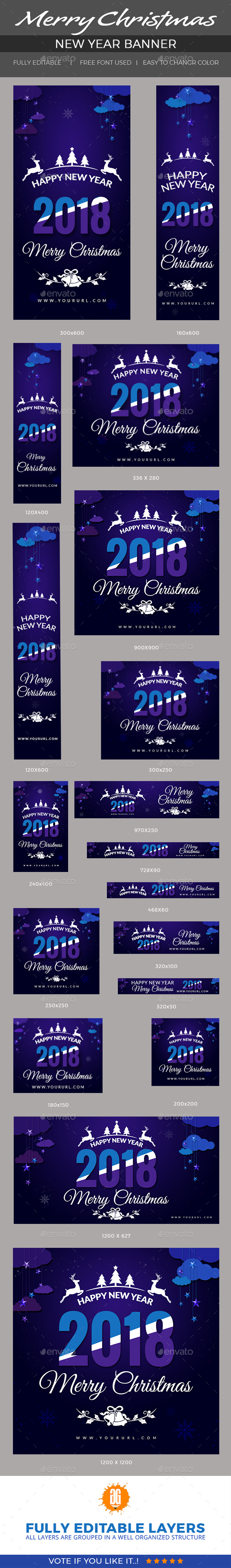 Christmas and New Year Banners - Banners & Ads Web Elements