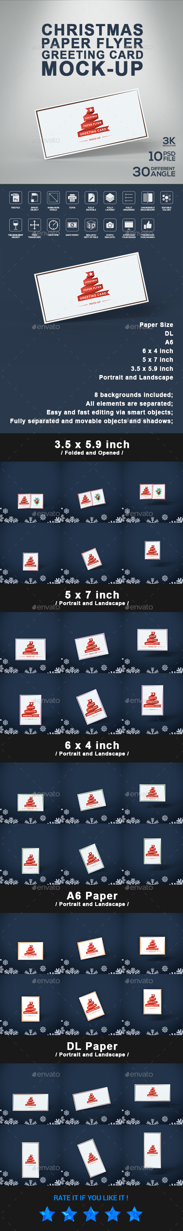 GraphicRiver Christmas Paper Flyer Greeting Card Mock-Up V.2 21083607 GraphicRiver Christmas Paper Flyer Greeting Card Mock-Up V.2 21083607
