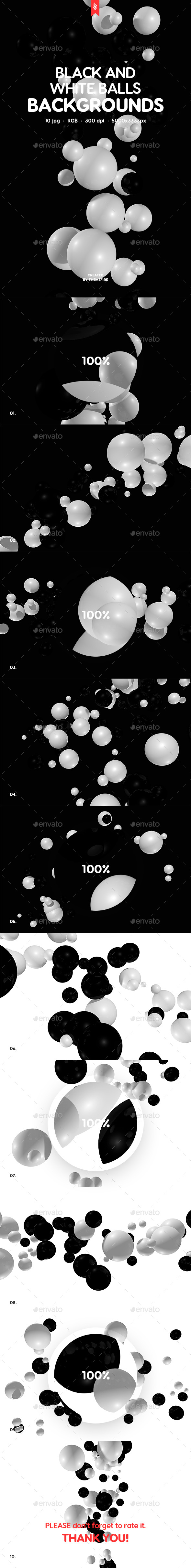 GraphicRiver Black and White Balls Backgrounds 21083639