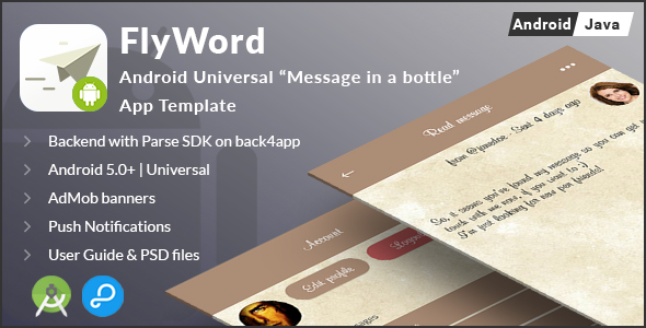 CodeCanyon FlyWord Android Universal Message in a bottle App Template 21083827 CodeCanyon FlyWord Android Universal Message in a bottle App Template 21083827