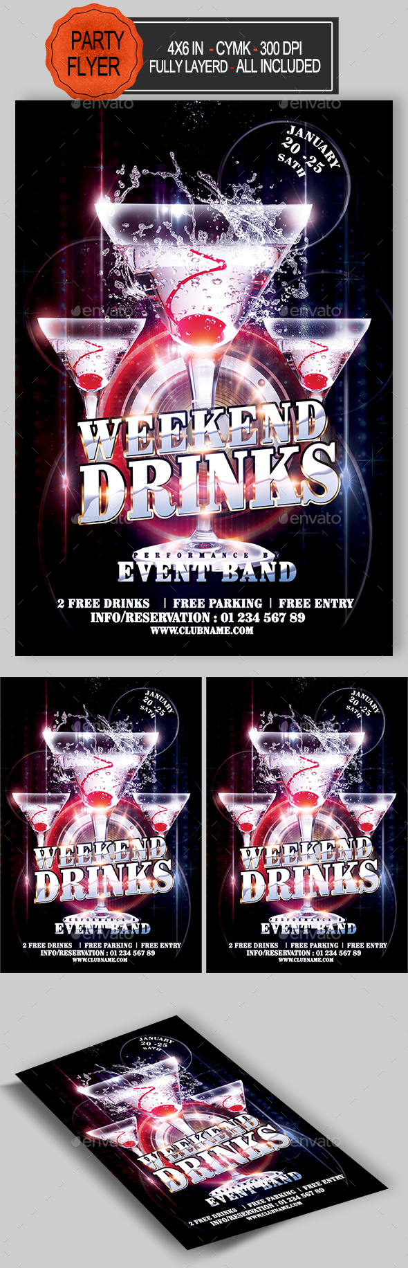 GraphicRiver Weekend Drinks Flyer Template 21084689 GraphicRiver Weekend Drinks Flyer Template 21084689