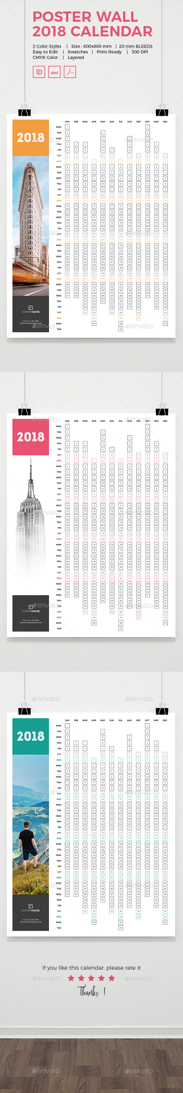 Poster Wall 2018 Calendar - Calendars Stationery