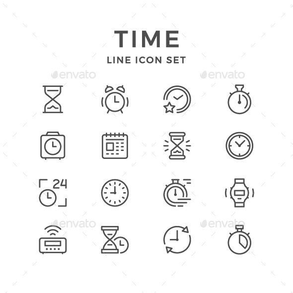 GraphicRiver Set Line Icons of Time 21085050 GraphicRiver Set Line Icons of Time 21085050