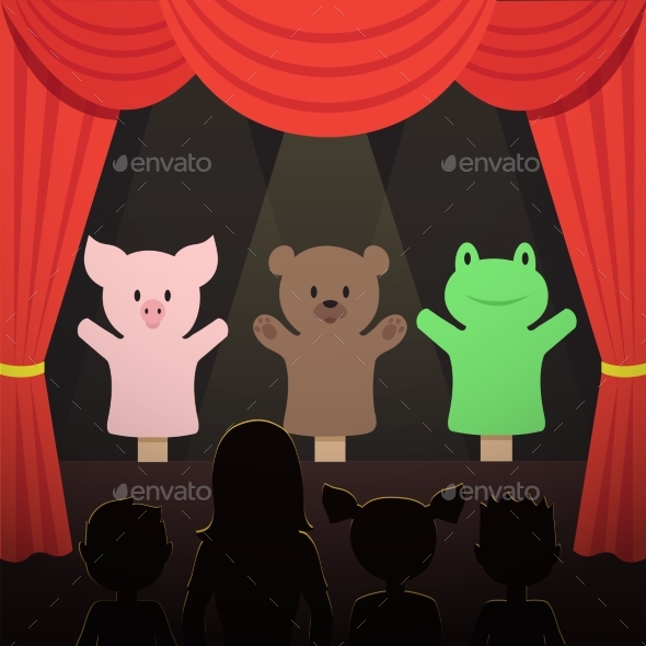 GraphicRiver Childrens Puppet Theater Performance with Animals 21085684 GraphicRiver Childrens Puppet Theater Performance with Animals 21085684