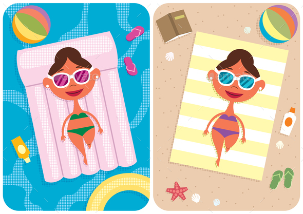 GraphicRiver Summer Vacation Girl 21086080 GraphicRiver Summer Vacation Girl 21086080