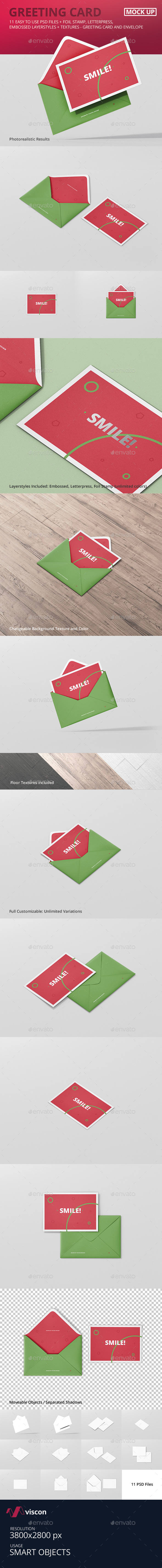 Greeting Card Mockup with Envelope - Stationery Print