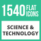 1540 Science & Technology Flat Icons