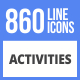 860 Activities Filled Line Icons