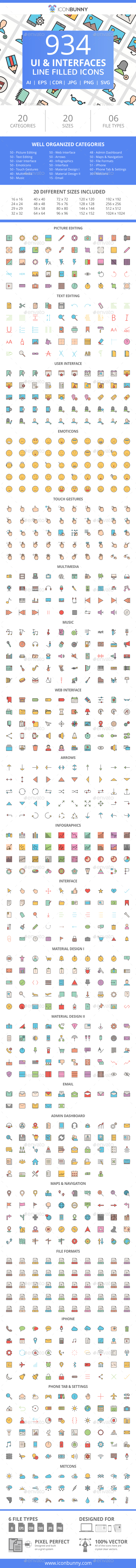 GraphicRiver 934 UI & Interfaces Filled Line Icons 21087079 GraphicRiver 934 UI & Interfaces Filled Line Icons 21087079