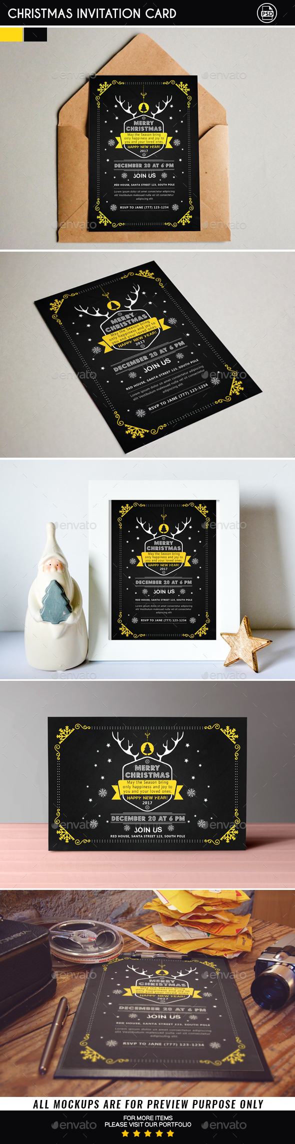 Christmas Invitation Card - Christmas Greeting Cards