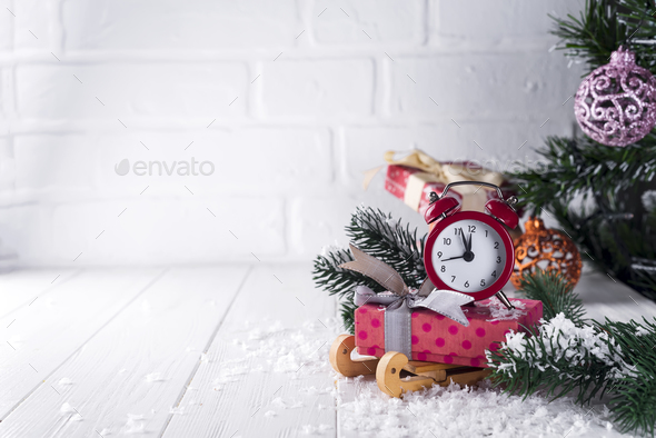 New Year's clock. - Stock Photo - Images