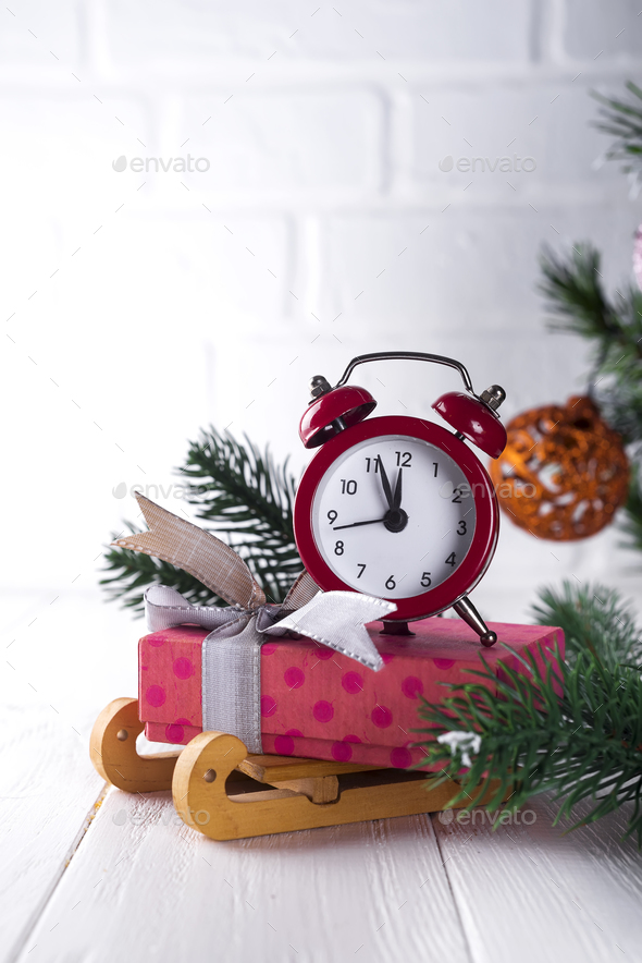 New Year's clock. - Stock Photo - Images
