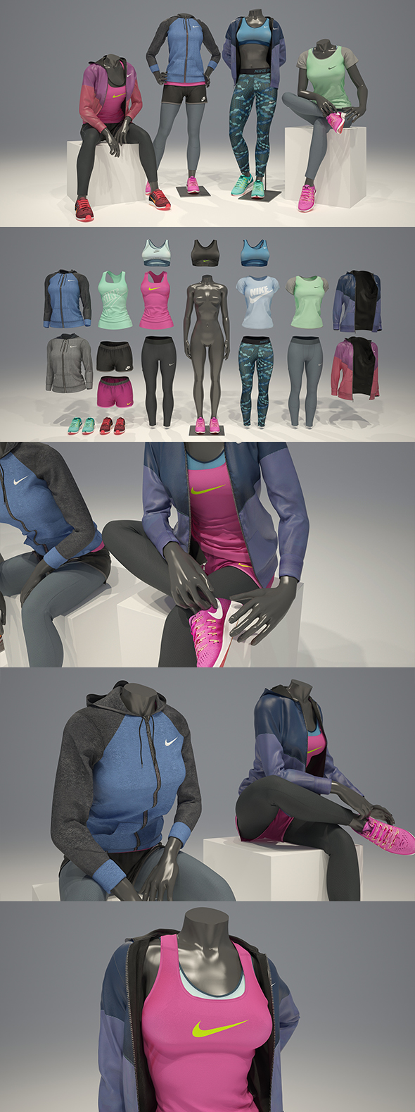 Female mannequin Nike - 3Docean 21087429
