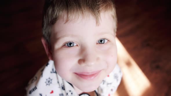 Portrait of Little Boy Looking at the Camera alt