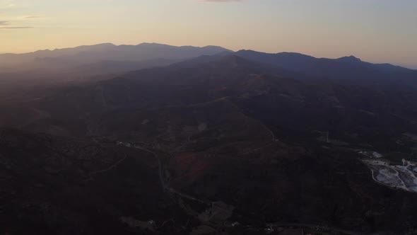 Drone Over Sunlit Landscape Of Sant Pere De Rodes alt