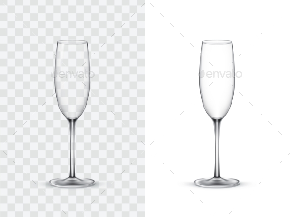Realistic Wine Glasses - Food Objects