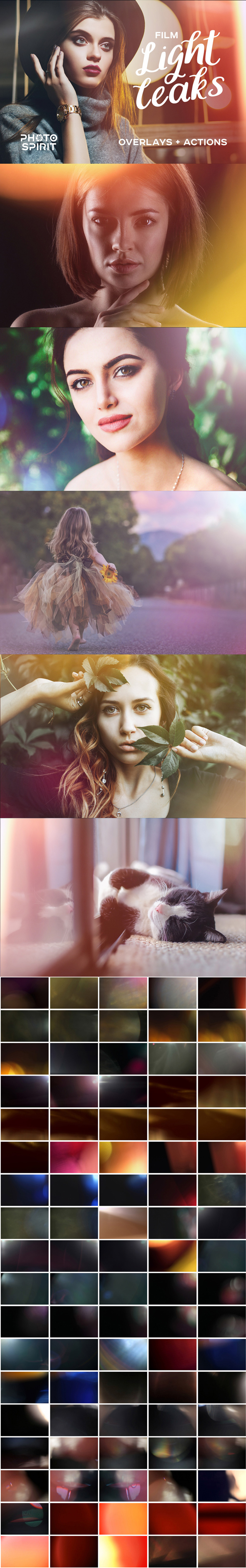 Film Light Leaks Overlays - Photo Effects Actions