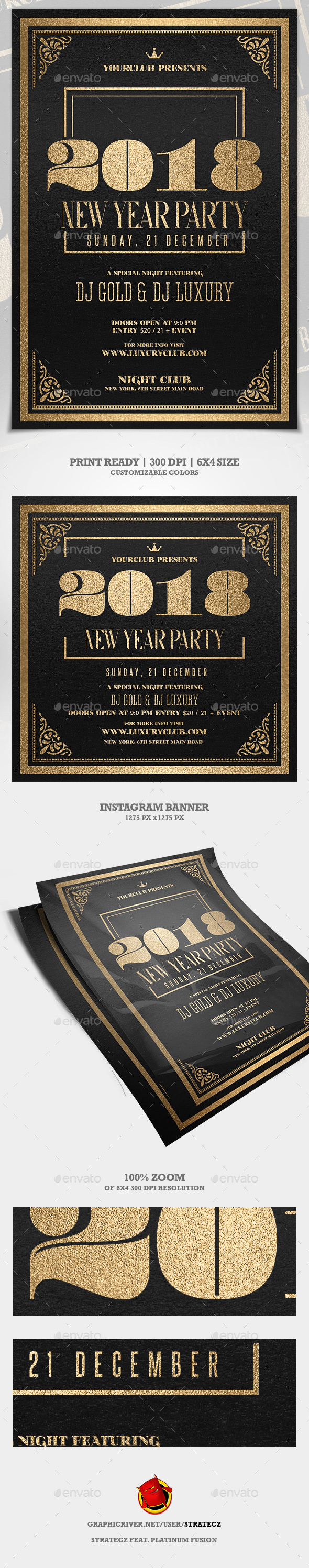 New Year Party - Print Templates