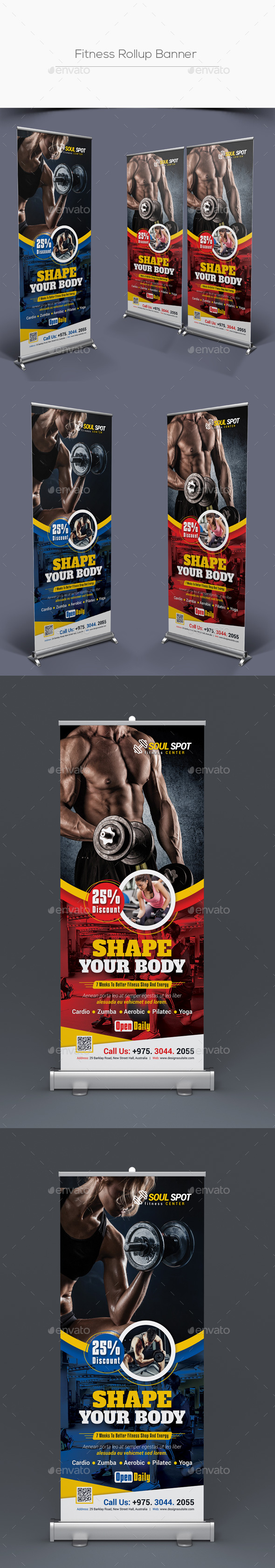 Fitness Rollup Banner - Signage Print Templates