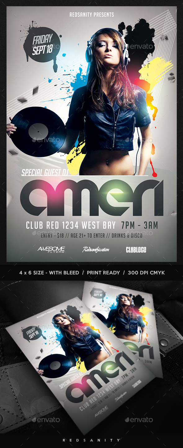 Special Guest DJ Flyer - Clubs & Parties Events