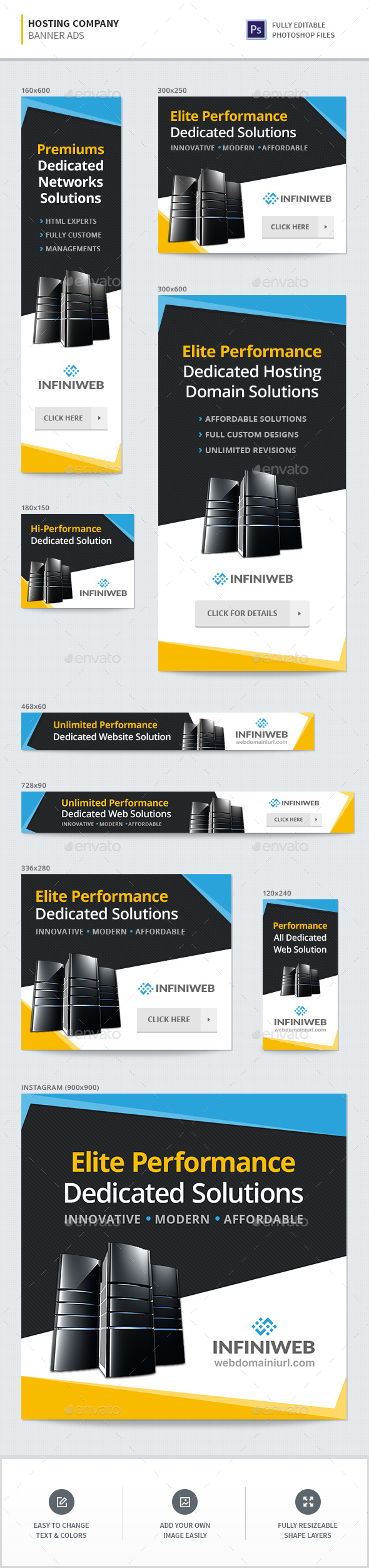 Hosting Company Banners - Banners & Ads Web Elements