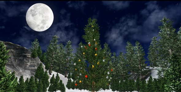 Christmas Tree With  Moon