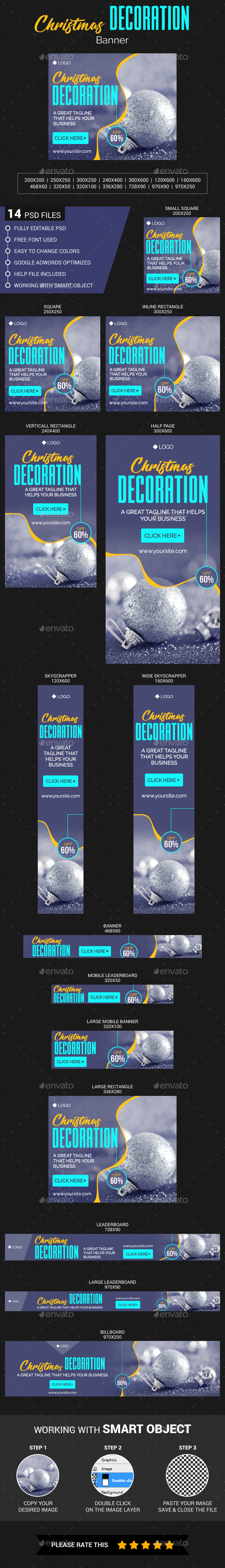 Christmas Decoration Banner - Banners & Ads Web Elements